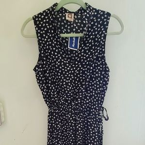 Anne Klein Black Floral Midi Dress